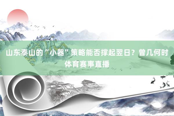 山东泰山的“小器”策略能否撑起翌日？曾几何时体育赛事直播