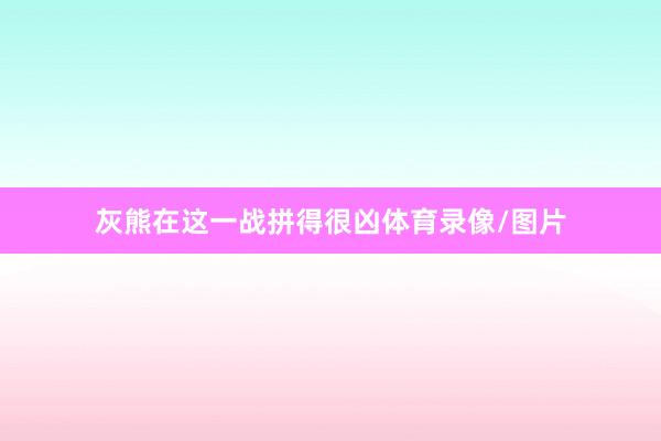 灰熊在这一战拼得很凶体育录像/图片