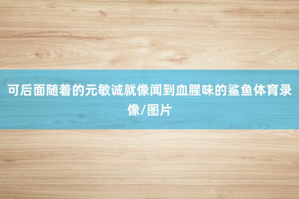 可后面随着的元敏诚就像闻到血腥味的鲨鱼体育录像/图片