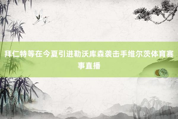 拜仁特等在今夏引进勒沃库森袭击手维尔茨体育赛事直播