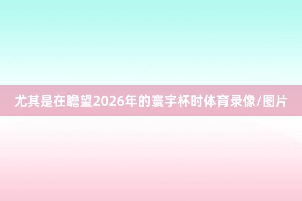 尤其是在瞻望2026年的寰宇杯时体育录像/图片