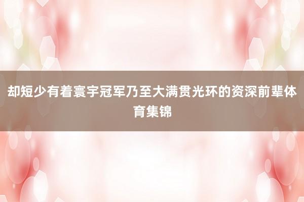 却短少有着寰宇冠军乃至大满贯光环的资深前辈体育集锦