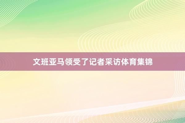 文班亚马领受了记者采访体育集锦