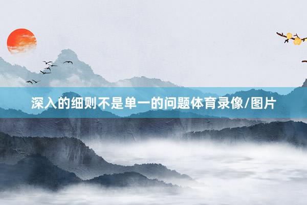 深入的细则不是单一的问题体育录像/图片