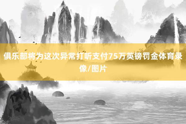 俱乐部将为这次异常打听支付75万英镑罚金体育录像/图片