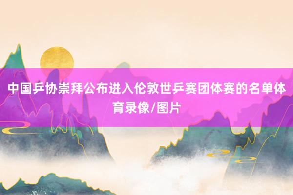 中国乒协崇拜公布进入伦敦世乒赛团体赛的名单体育录像/图片