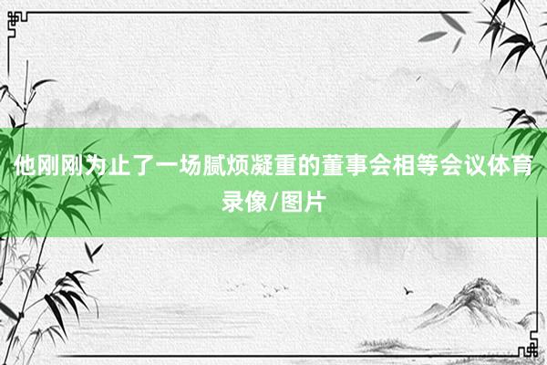 他刚刚为止了一场腻烦凝重的董事会相等会议体育录像/图片
