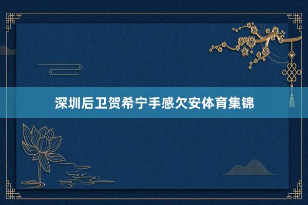 深圳后卫贺希宁手感欠安体育集锦