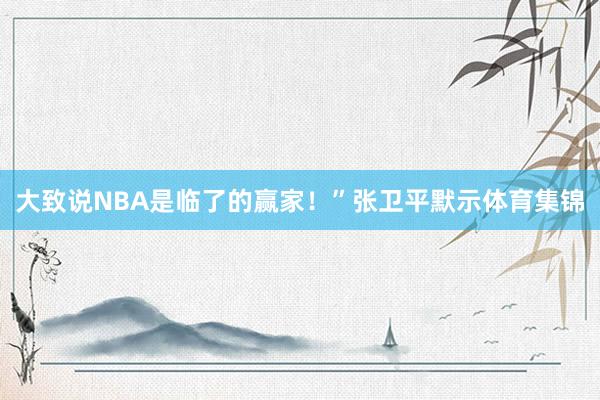 大致说NBA是临了的赢家！”张卫平默示体育集锦