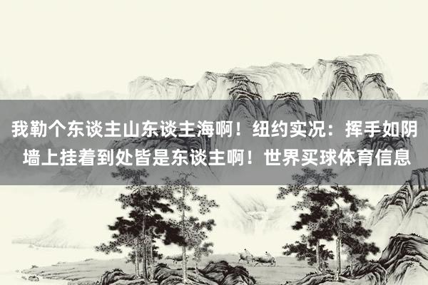我勒个东谈主山东谈主海啊！纽约实况：挥手如阴 墙上挂着到处皆是东谈主啊！世界买球体育信息